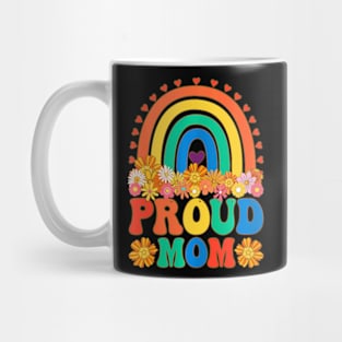 Proud Mom Groovy LGBTQ Mom Mug